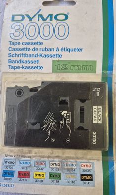 Schriftband-Kassette 12mm Dymo 3000 Black Clear 30130