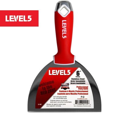 LEVEL5 Profi Spachtel aus Edelstahl 6"/152mm weicher Griff für Trockenbau 5-142