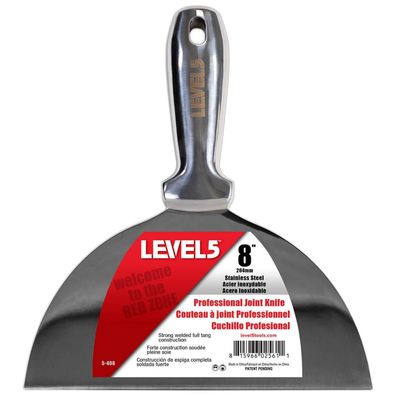 LEVEL5 Profi Spachtel ganz aus Edelstahl 8"/204mm Trockenbau Malerspachtel 5-408