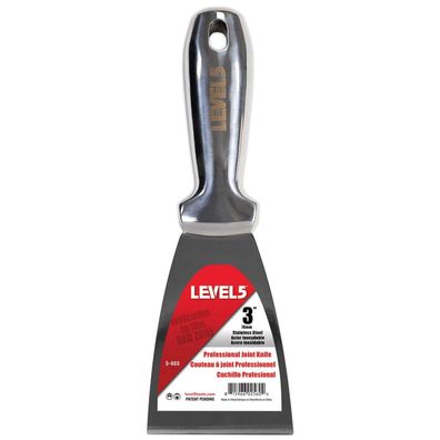 LEVEL5 Spachtel ganz aus Edelstahl 3"/76mm Malerspachtel Trockenbau Profi 5-403