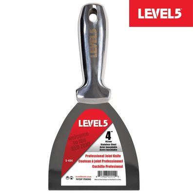 LEVEL5 Spachtel ganz aus Edelstahl 4"/ 102mm Malerspachtel Trockenbau Profi 5-404