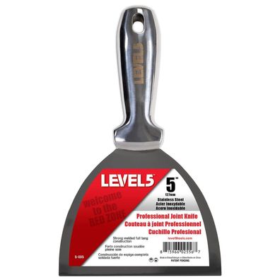 LEVEL5 Spachtel ganz aus Edelstahl 5"/127mm Malerspachtel Trockenbau Profi 5-405