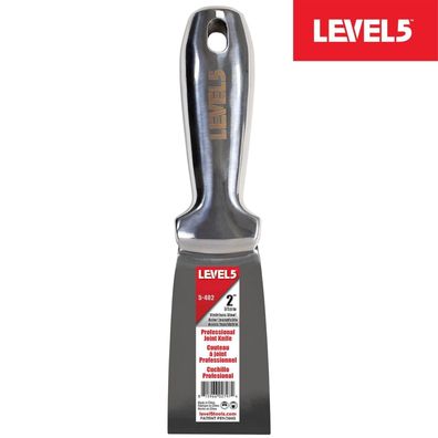 LEVEL5 Spachtel ganz aus Edelstahl Profi 2"/51mm Malerspachtel Trockenbau 5-402