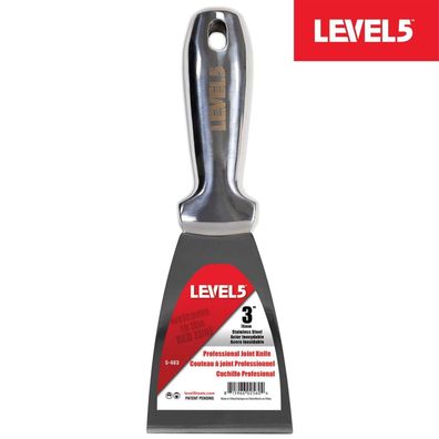 LEVEL5 Spachtel ganz aus Edelstahl Profi 3"/76mm Malerspachtel Trockenbau 5-403