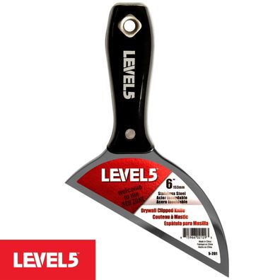 LEVEL5 Spezial Edelstahl Spachtel mit 30° Abweichung mit Nylon-Griff 152mm 5-201