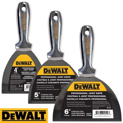 DEWALT PROFI Spachtel 76-254mm Malerspachtel ganz aus Edelstahl für Trockenbau