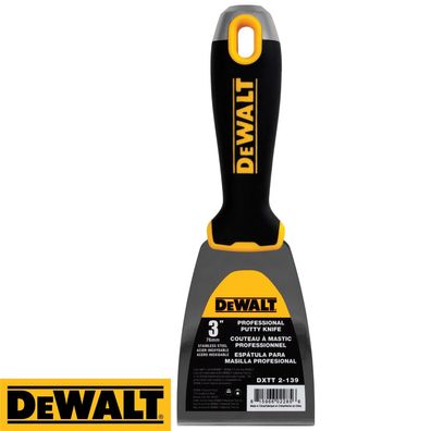 DEWALT Spachtel 76mm Edelstahl Malerspachtel Stielspachtel Trockenbau 2-139