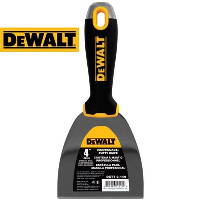 DEWALT Spachtel Edelstahl 102mm Malerspachtel Trockenbau Soft Grip PROFI 2-140