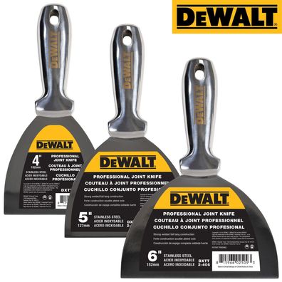 DEWALT Spachtel ganz aus Edelstahl 76-254mm einteiliger Malerspachtel Trockenbau