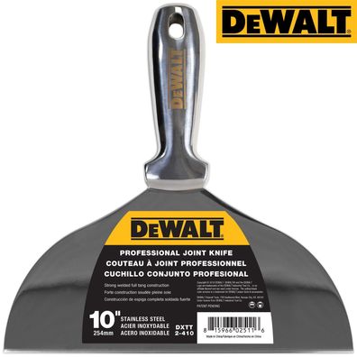 DEWALT Spachtel PROFI ganz aus Edelstahl Malerspachtel Schaber 254 mm 2-410