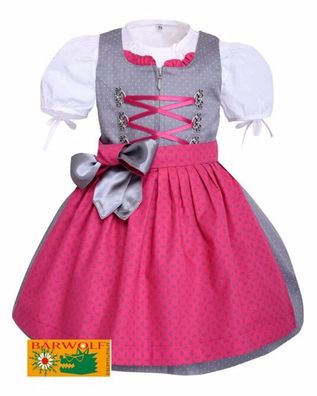 Berwin&Wolff Kinderdirndl 3-tlg. Set - Farbe: grau pink Größe: 110