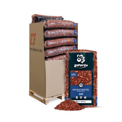 Galamio Holzhackschnitzel Rot 60l x 13 Sack 780l Palette