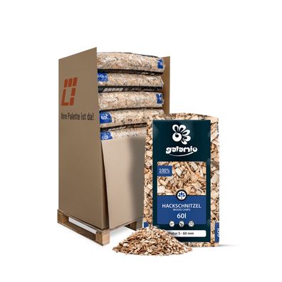 Galamio Holzhackschnitzel Natur 60l x 13 Sack 780l Palette