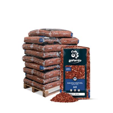 Galamio Holzhackschnitzel Rot 60l x 26 Sack 1560l Palette