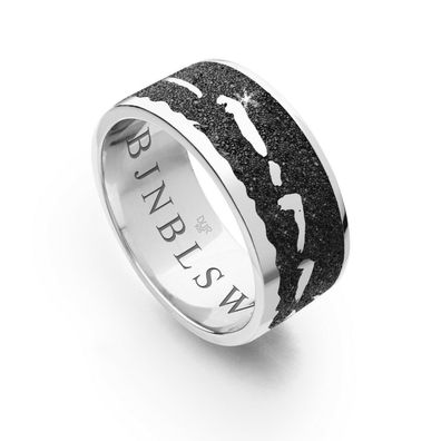 DUR Schmuck Ring Nordsee Lavasand Silber 925/ - rhodiniert (R4904)