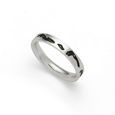 DUR Schmuck Ring Nordsee Silber 925/ - oxidiert, leicht bombiert (R5607)