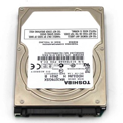 Toshiba MK3276GSX 320 GB 5400 U/min SATA2/SATA 3.0 Gb/s 8 MB Notebook Festplatte