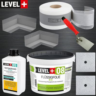 Dichtset Flüssigfolie Dichtband 4Kg Spachtelkelle Duschabdichtung Bad SET10