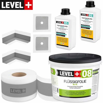 Dicht Set 12 kg Flüssigfolie Tiefengrund Dichtband für Dusche und Bad SET56