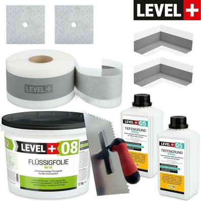 Dicht Set Flüssigfolie 12 Kg Innenecke Dichtband Dusche Badabdichtung HQ SET20