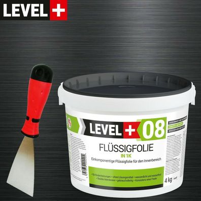Dicht- set Flüssigfolie 4kg Edelstahlspachtel 60mm Bad Dichtfolie Profi SET400