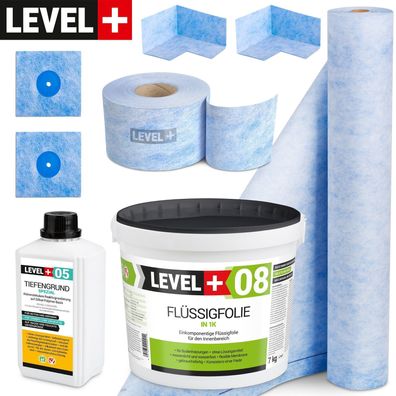 Dicht-Set 7kg Flüssigfolie Dichtband Dichtbahn Dusch Abdichtung Bad SET58