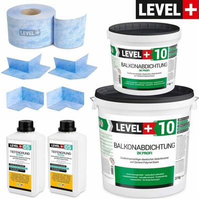 Dicht-Set 8m² Balkonandichtung 24 kg, Terrasse, Balkon, Bad, Sauna HQ SET33
