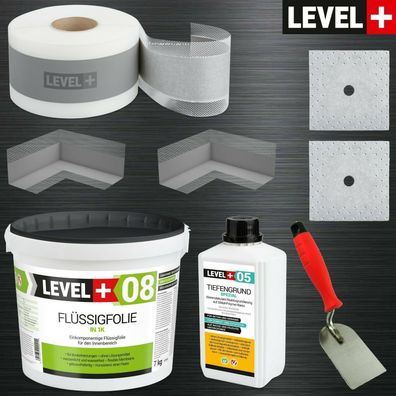 Dicht-Set Flüssigfolie 7kg Dichtband Spachtelkelle kostenlos Bad Dusche SET09
