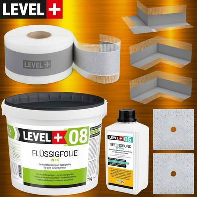 Dicht-Set für Dusche Flüssigfolie 7 kg Dichtband 5M Innenecke Abdichtung SET100