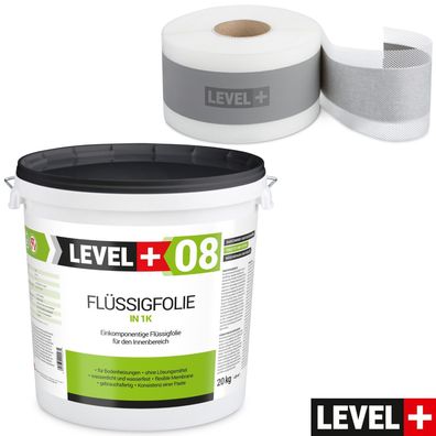 Dichtfolie Dichtset Dichtband 20m + Flüssigfolie 20kg Dusche Badabdichtung SET47