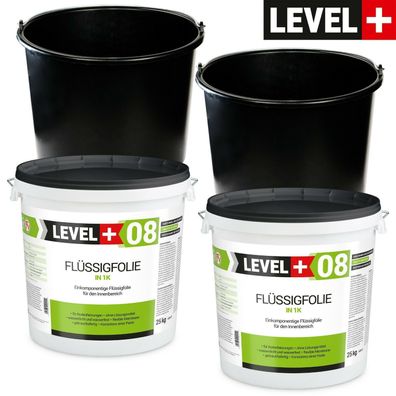 Dichtset Abdichtung 50kg Flüssigfolie + kostenlos 2 St. Mörteleimer 20 L SET406