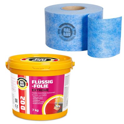 Dichtset Flüssigfolie 7kg Abdichtung Balkon Dichtband 10m Set Aussen Innen H306