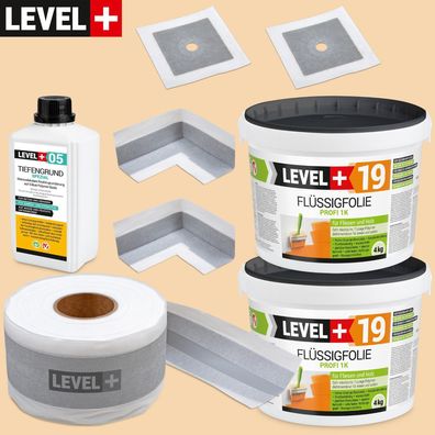 Dichtset Abdichtung Dusche-Set Flüssigfolie Holz 8kg Dichtband Ausdehnbar SET508