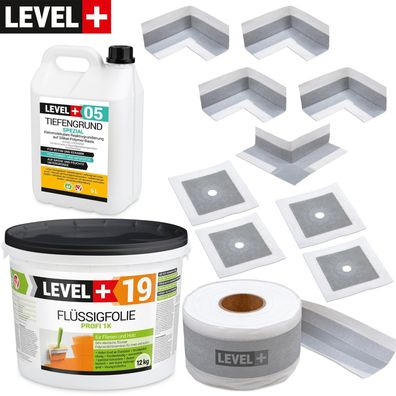 Dichtset Abdichtung-Set Holz Fliesen Flüssigfolie 12kg Dichtband Dehnzone SET520