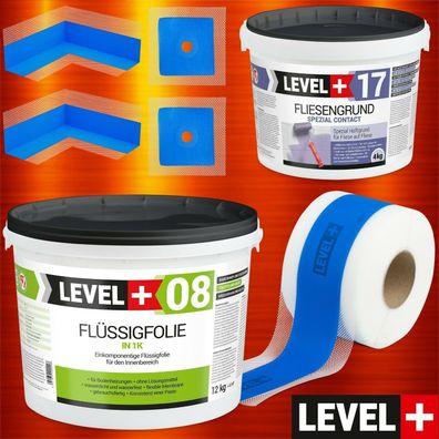 Dichtset Badabdichtung Dichtfolie 12kg Fliesengrund 4kg Dichtband 20 m SET338