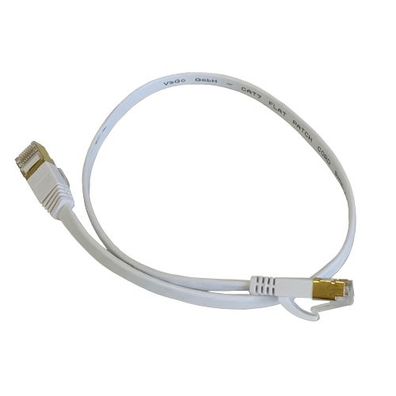 0,5m CAT7 Patchkabel Netzwerkkabel flach weiß Internet Kabel Patch