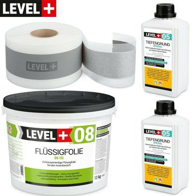 Dichtset Flüssigfolie 12kg Tiefengrund 2l Badabdichtung Badezimmer Dusche SET17