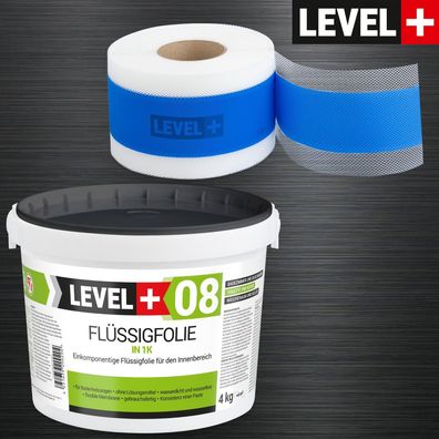 Dichtset für Duschabdichtung Flüssigfolie 4kg Bandset Dichtband HQ LEVEL+ SET304