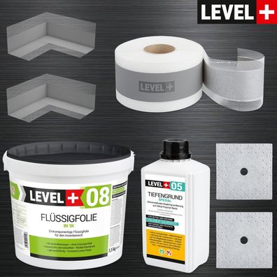 Dichtset für Dusche, Badabdichtung Dusche Flüssigfolie Dichtfolie 5,5 kg SET14