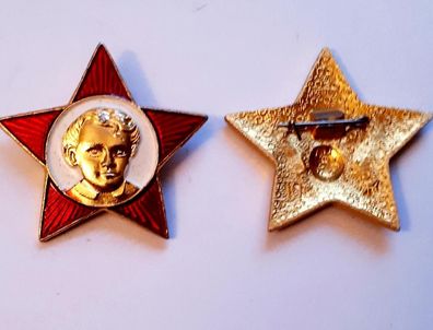 UDSSR Abzeichen Pin Roter Stern mit Portrait