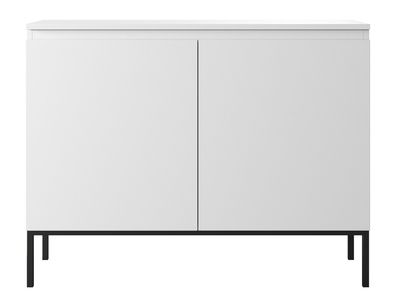 Selsey Bemmi - Sideboard Kommode 2-térig, Weiß mit schwarzen Beinen, 100 cm