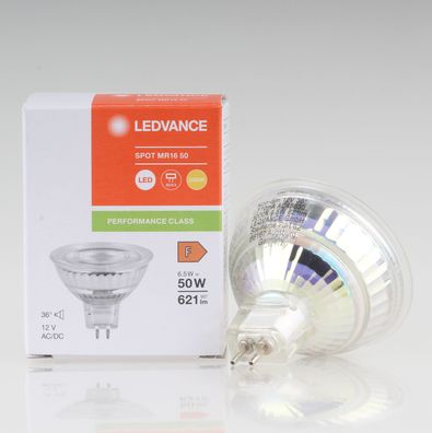 Ledvance GU5.3 MR16 LED Leuchtmittel 6.5W=(50W) 12V 3000K 621lm 36° Reflektor-Lampe