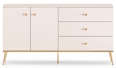 Selsey SELGIN - Sideboard 2-térig mit 3 Schubladen, Greige 160 cm