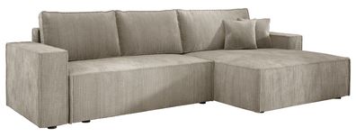 Ecksofa mit Schlaffunktion COBRA MINI Eckcouch mit Bettkasten Sofa L-Form Cordstoff