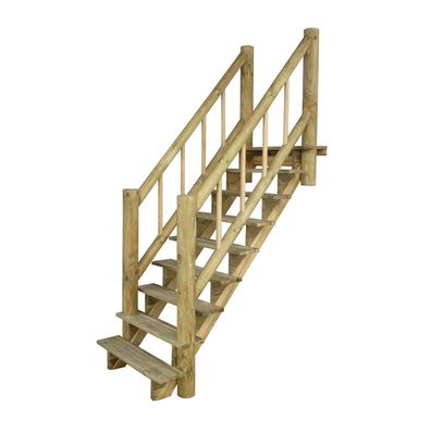 Anbau-Treppe-R90 Rundstamm | Holztreppe | Stelzenhaus | Gartentreppe