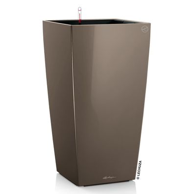 LECHUZA® Pflanzgefäße CUBICO 40 Taupe hochglänzend All-in-One