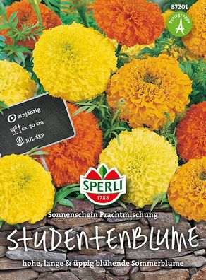 Sperli Studentenblumen Tagetes Sonnenschein Prachtmischung - Blumensamen