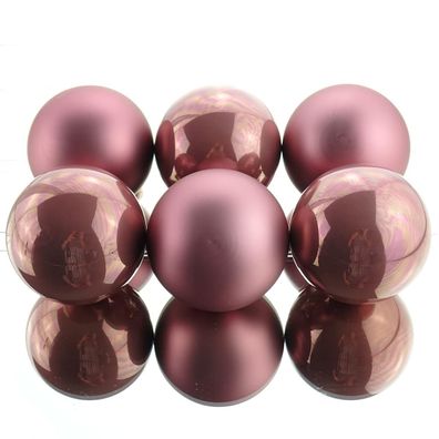 Christbaumkugeln Velvet Pink samtpink Ø 8 cm aus Glas - 6er Set