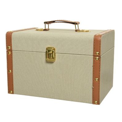 Deko Koffer Beige & Braun 28 x 18 cm - Kunststoff