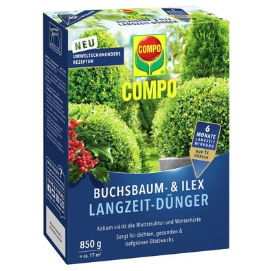 COMPO Buchsbaum- und llex Langzeit-Dünger - 850 g für ca. 17 m²